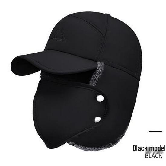 Chapéu de Inverno de Couro com Lã para Homens de Meia-Idade e Idosos - Boina à Prova de Vento e Protetora de Orelhas