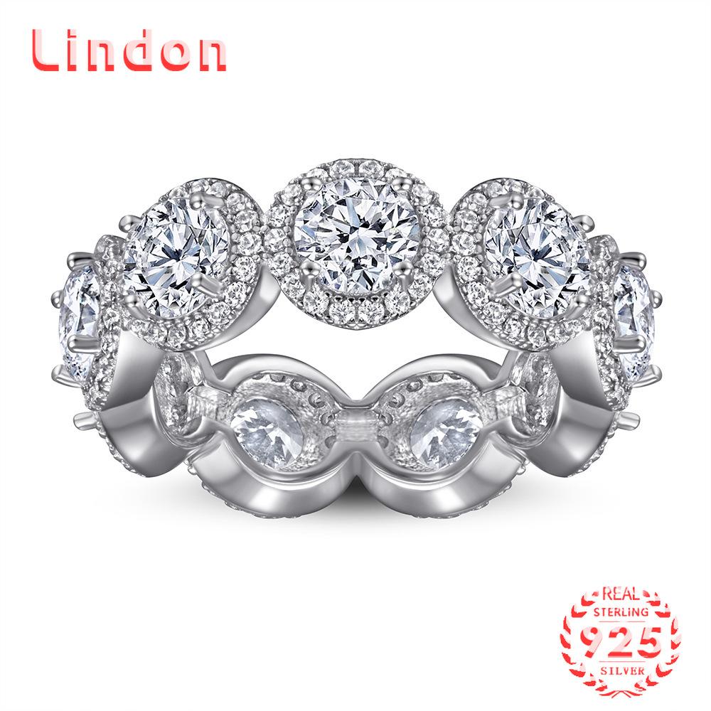 

Lindon Classic 925 стерлингового серебра Циркон Кольцо Дамы Ювелирные изделия Свадьба Обещание Вечеринка Подарок
