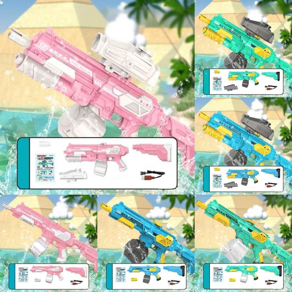 Large Capacity M416 Space Electric Water Gun With Self-absorbing Feature In Sky Blue