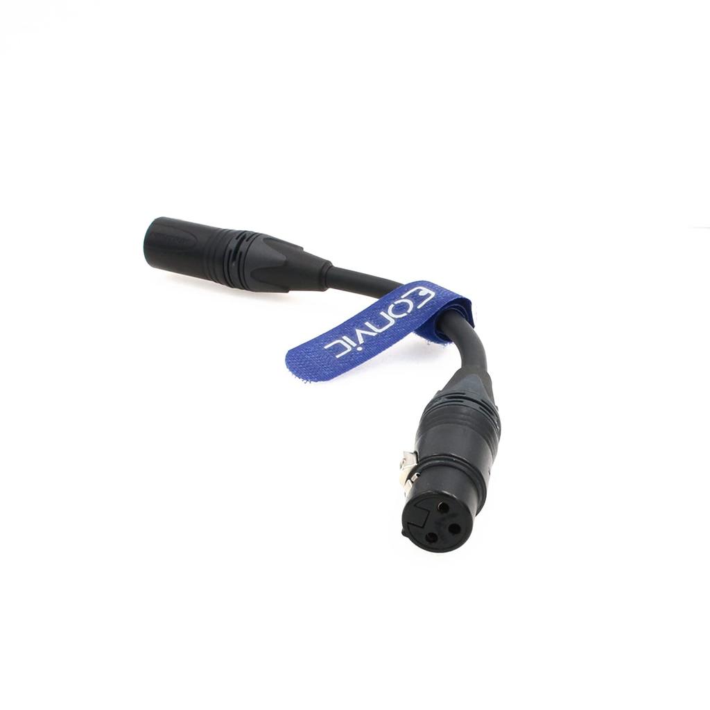 Eonvic 4-Pin XLR Male to 3-Pin XLR Female 24V DC Power Cable for Cameras (4-Pin XLR Male to 3-Pin XLR Female, 20CM)