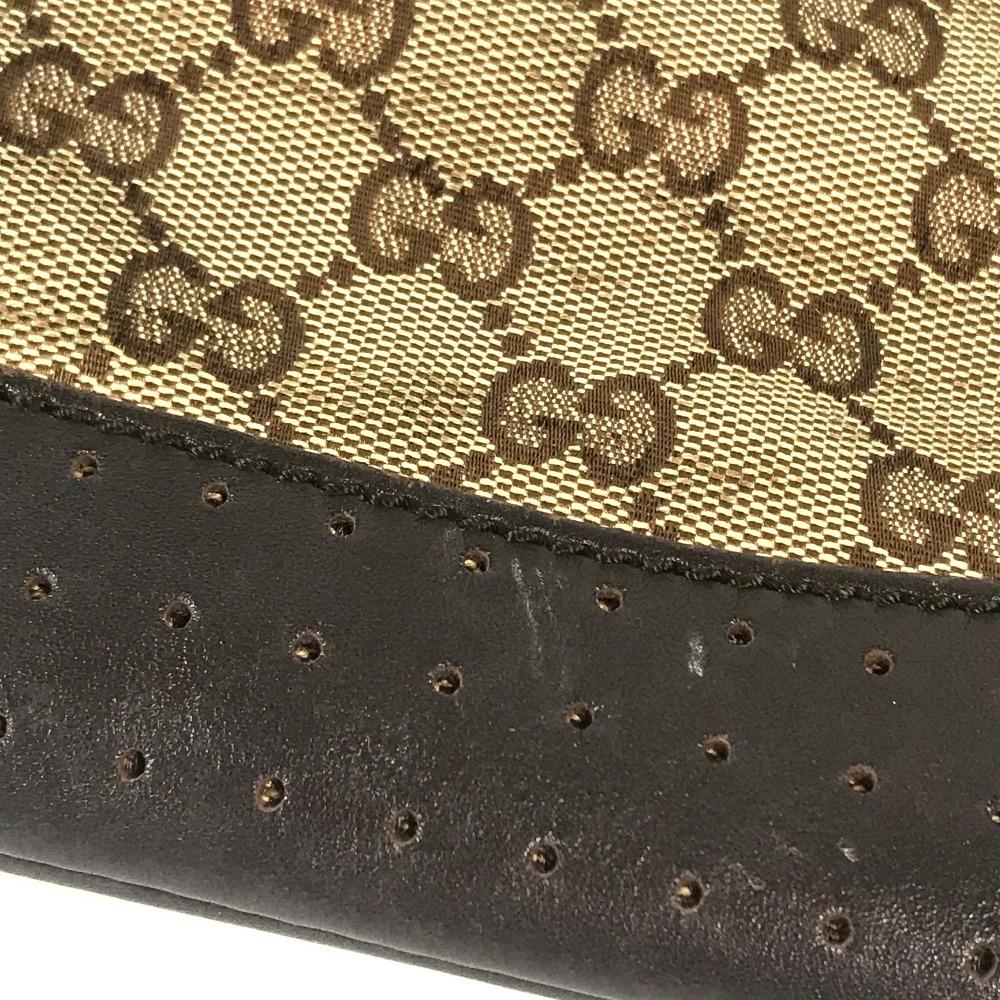 GUCCI 145857 GG Crossbody Messenger Bag Shoulder Bag Beige/SilverHardware