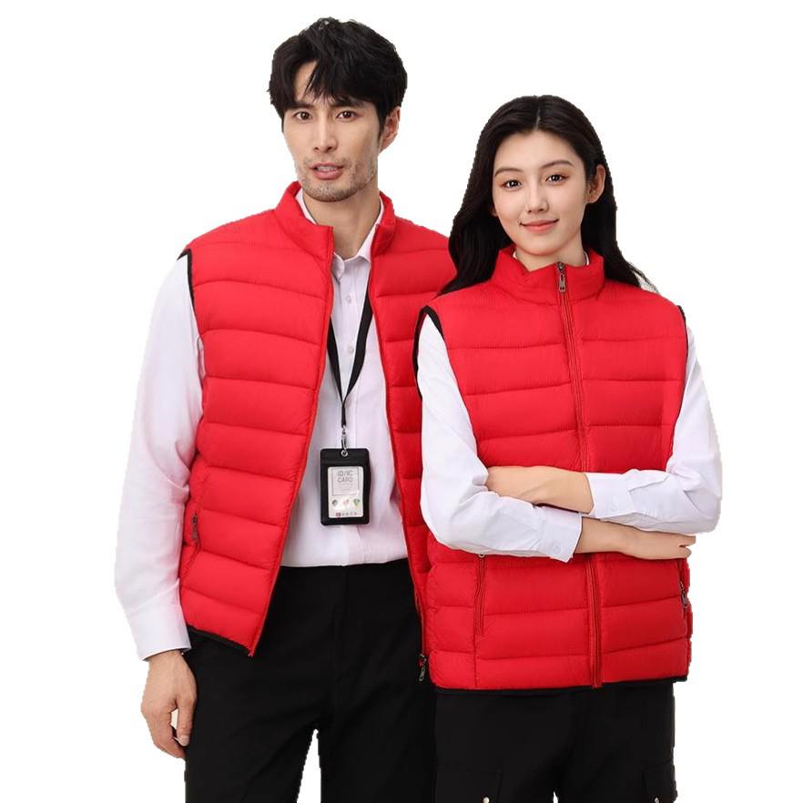 Unisex Stand-Up Collar Down Cotton Vest - Sleeveless Jacket for Outdoor Autumn/Winter Wear