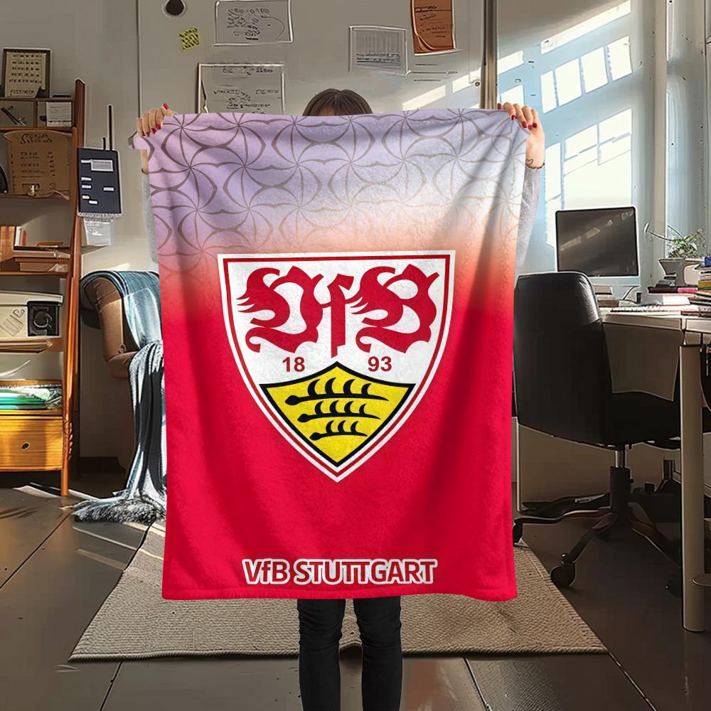 1 Stuk Stuttgart Voetbalclub Print Flanellen Deken Hoge Kwaliteit Warm Comfortabel Deksel voor Alle Seizoenen Perfect voor Cadeaus Woondecoratie