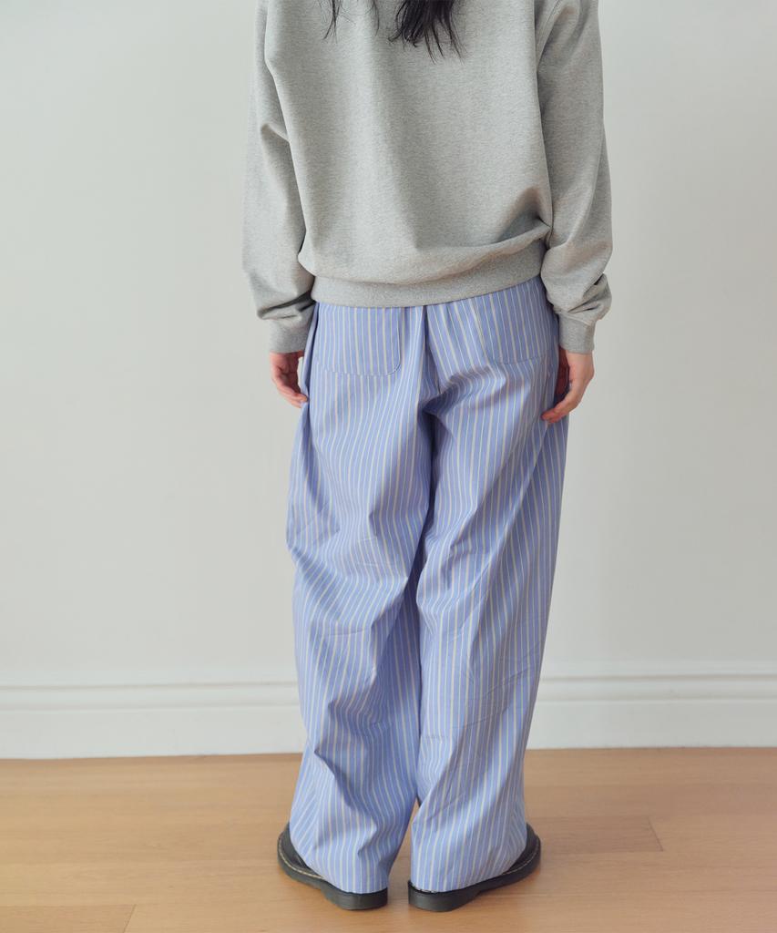Hombadittingjeu Stripe Pin-Tuck Pants (Sky Blue)