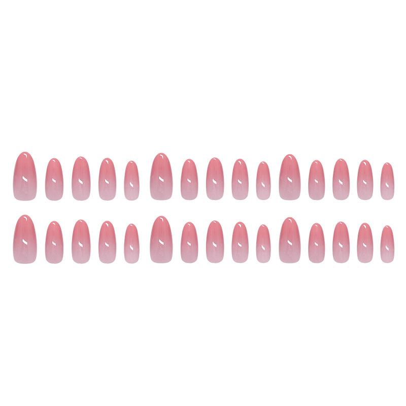 30Pcs Rose‑Pink Gradient Press‑on Nails, Minimalist Gentle Elegant European American Style Removable False Nails