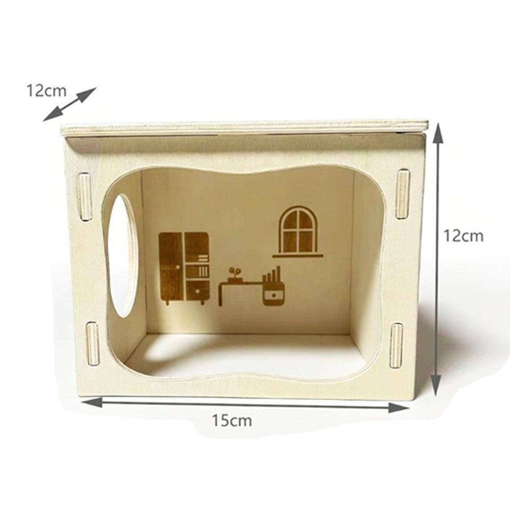 Wooden Hamster House Detachable Rodent Hiding Corner New Hamster Villa Pet Play Area A