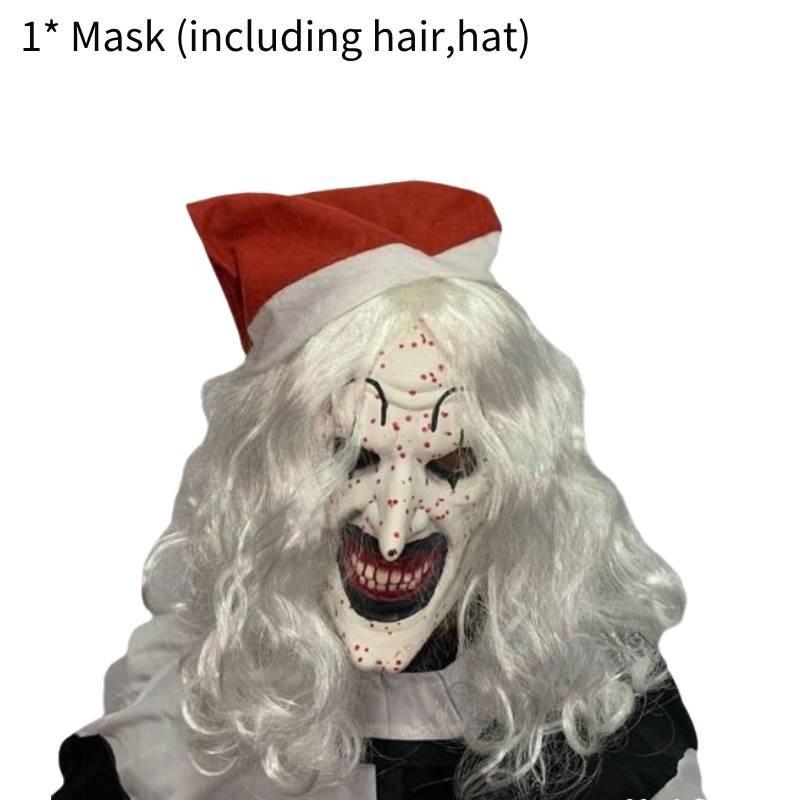 2024 Terrifier 3 Mask Disturbing Black And White Killer Clown Costume Latex Mask