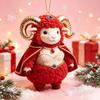 2D Flacher Ziegenanhänger Glänzendes Tier Hängende Dekoration Weihnachtsbaumschmuck