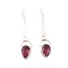 Rhodolite Gemstone 925 Stamped Silver Jewelry Handmade Earrings 2.3" For Sister EE-166-10
