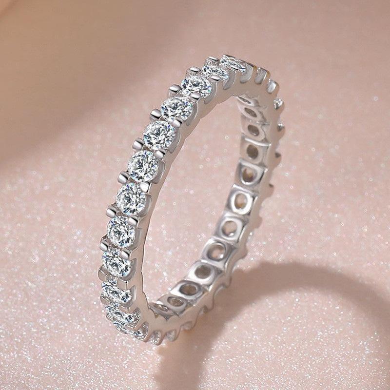 

Iced Out Dainty Rings for Women Luxury Round Crystal Fashion Silver Color Wedding Promise Ring Female Jewelry Dropshipping CR043 6