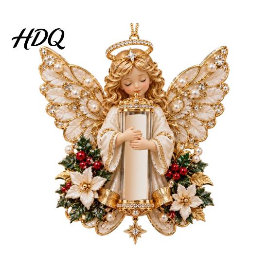Christmas Money Holder Ornament Angel Cash Hanging Ornament Acrylic Pendant for Tree Holiday Decoration Festive Seasonal Keepsake Container