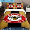 3pcs Brentford Football Club Crest Printed Bedding Set Duvet Cover Closure Includes 1 Duvet Cover & 2 Pillowcases Bedding Sets Home Decor Gifts