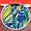 Stunning Large Round Beach Towel With Flowers Print For Outdoor Picnics And Beach