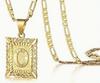 Collana con Ciondolo 26 Lettere Placcata Oro con Catena Spessa