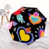 1pc Colorful Hearts Folding Umbrella , 8 Ribs Casual Durable Lightweight Portable Travelling Umbrella For Men & Women Yy250728077