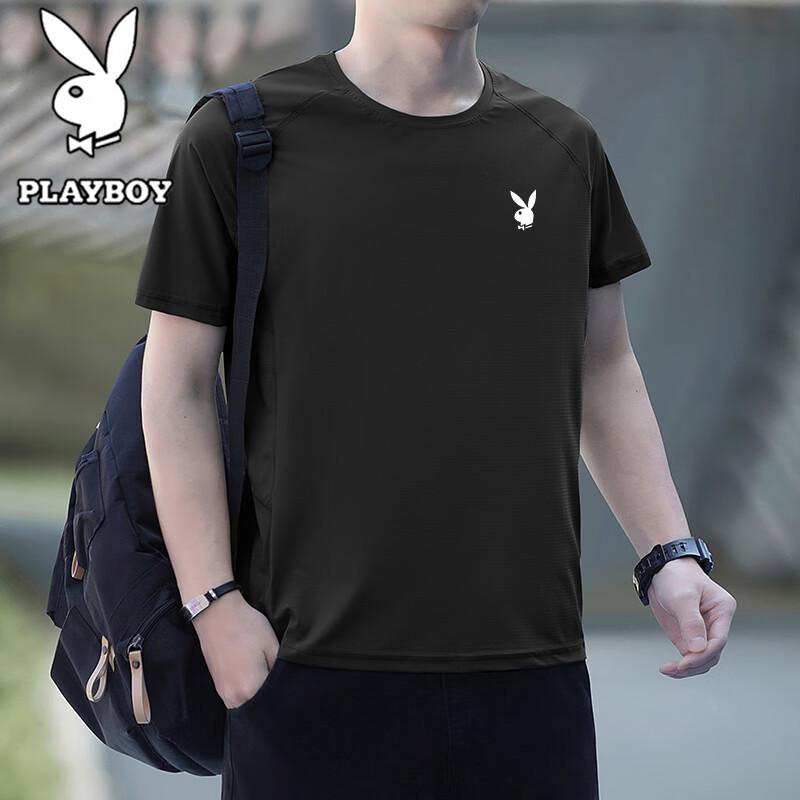 

PLAYBOY Men s Summer Ice Silk Quick-Dry T-Shirt 4XL