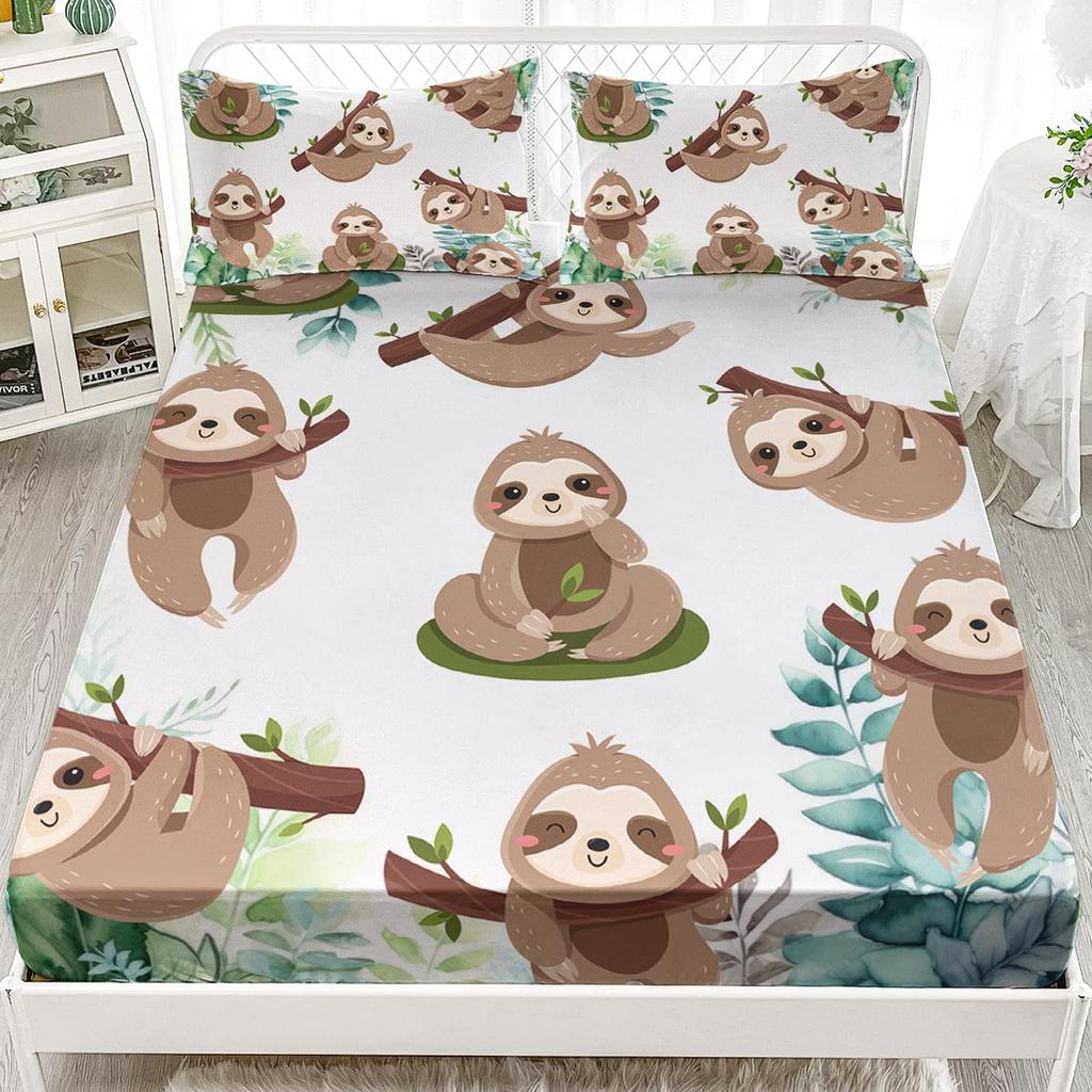 Cartoon Universe Pattern Bed Hat Three-Piece Digital Printing Bedding Bed Hat Three-Piece Set Children Adult