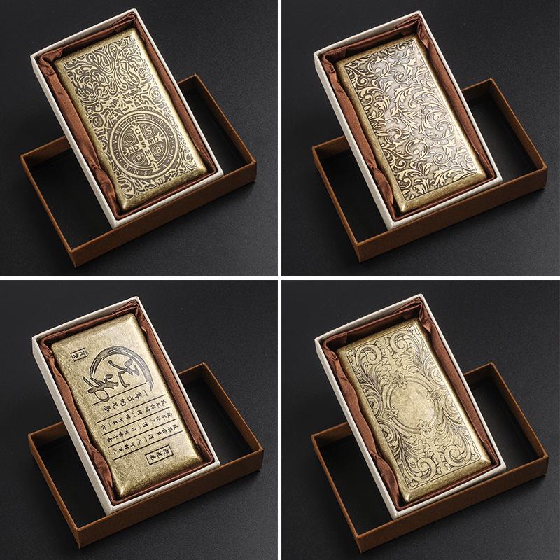 Retro Bronze Slim Cigarette Case for Men & Women - Holds 20