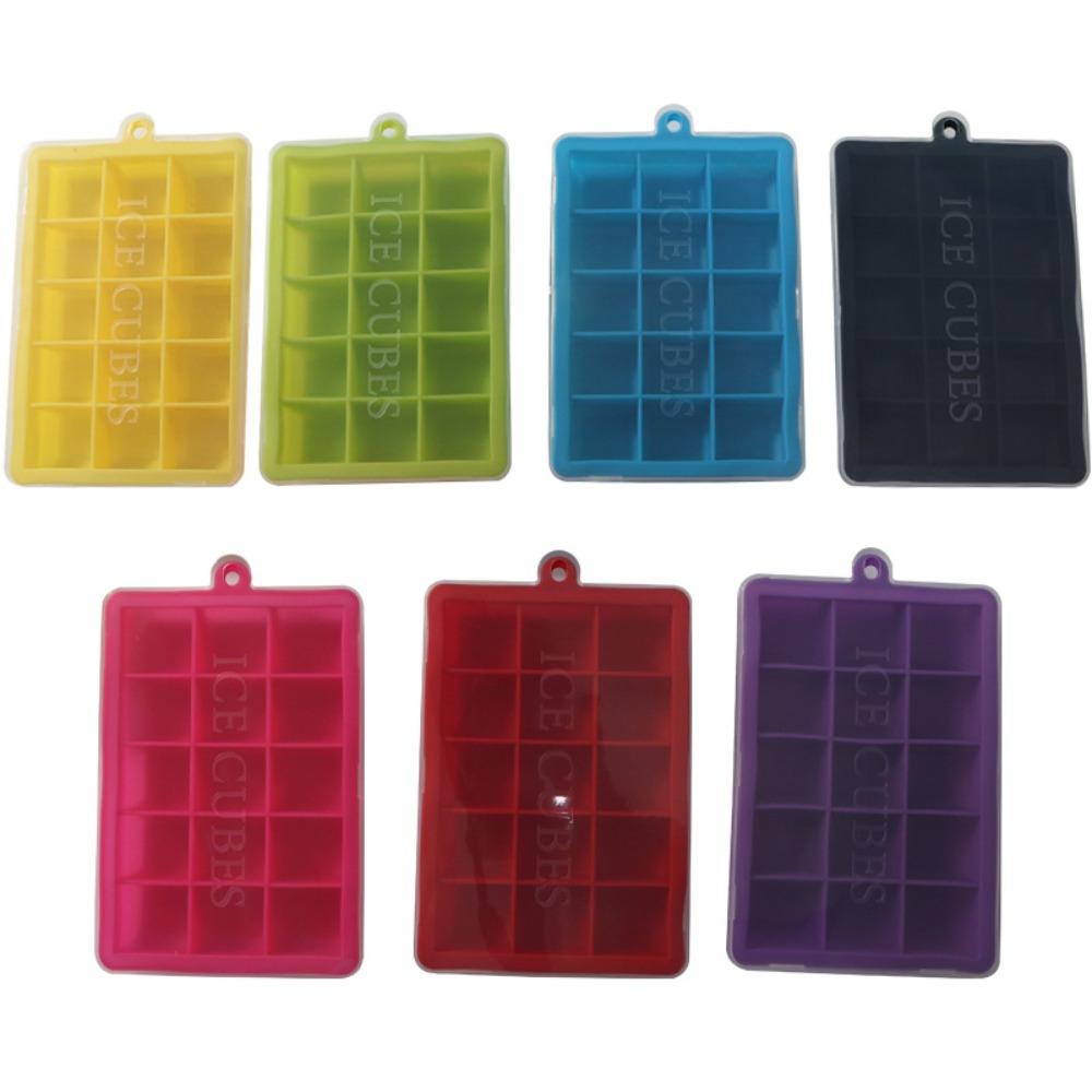 New Silicone Ice Cube Tray 15 Grid with Lid Square Ice Tray DIY Ice Maker Kitchen Tool