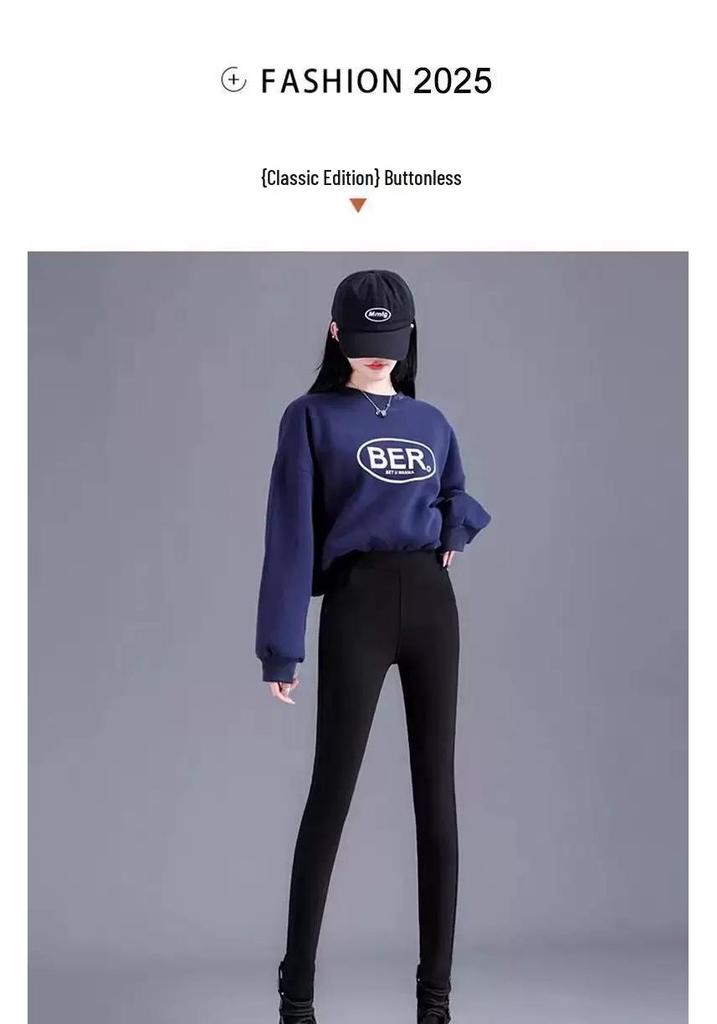 Women's Black Velvet Plus Size Petite Skinny Leggings for Autumn/Winter 2025