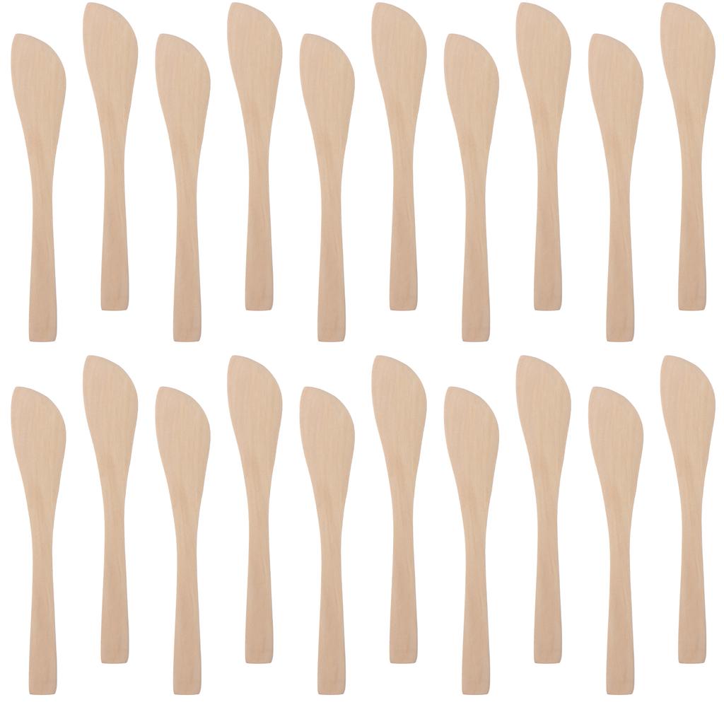 20 Pcs Natural Wood Dumpling Filling Spoons Pressing Pie Empanada Ravioli Butter Cream Cheese Guacamole Cake Jam Spreader