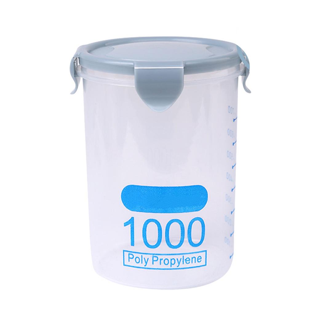 Food Storage Container 1000ml Plastic Stackable Airtight Cereal Dry Food Storage Jar for Kitchen Organization