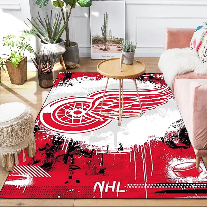 Detroit Red Wings Crest Area Rug Suitable for Indoor And Outdoor,Carpets for Kitchens, Homes, Offices, Living Rooms,Home Decor,Christmas Gift