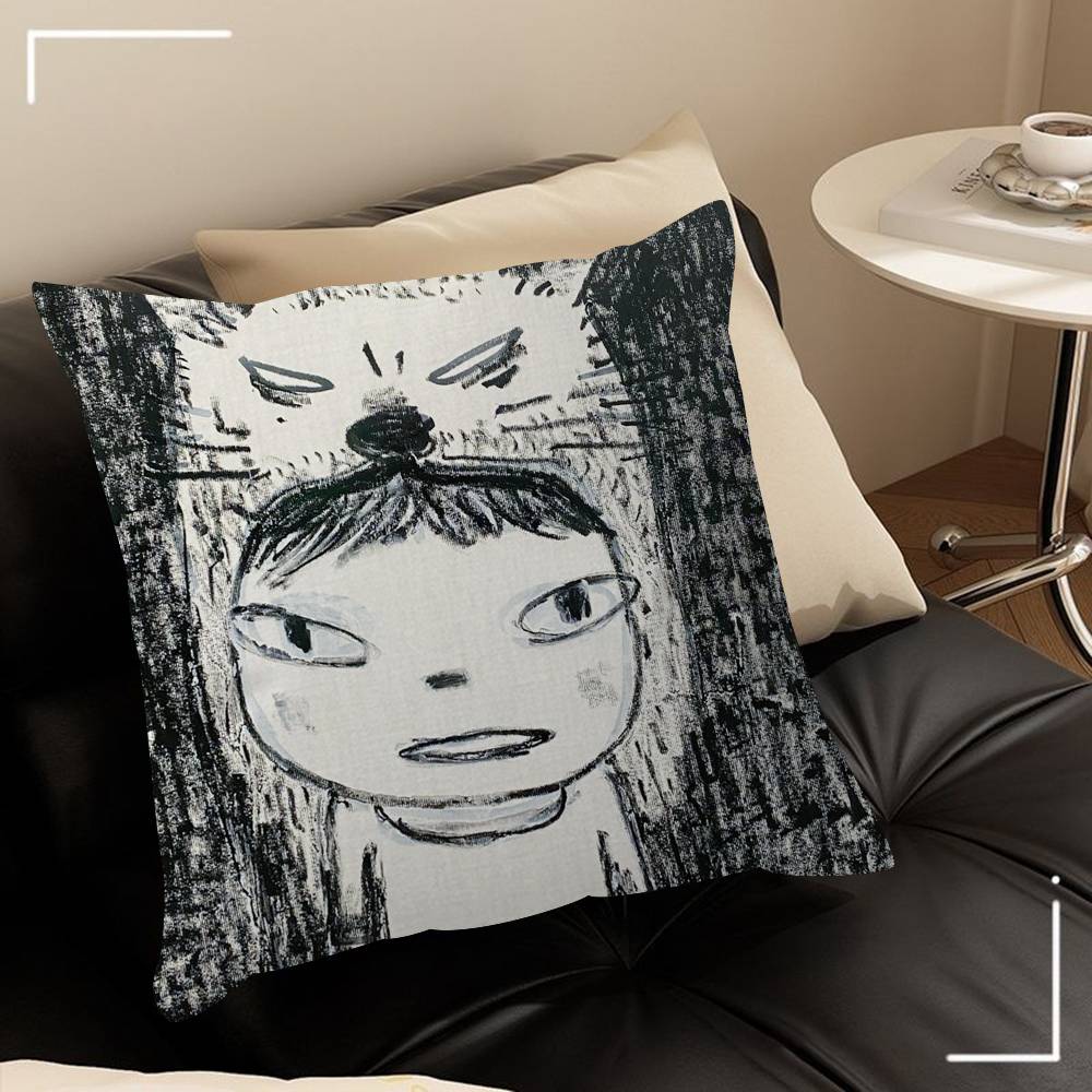 Art Y-Yoshitomos cool Nara   Personalized Pillow Dust Cover Bedroom Kids Party Decoration Pillowcase Birthday Children Gift