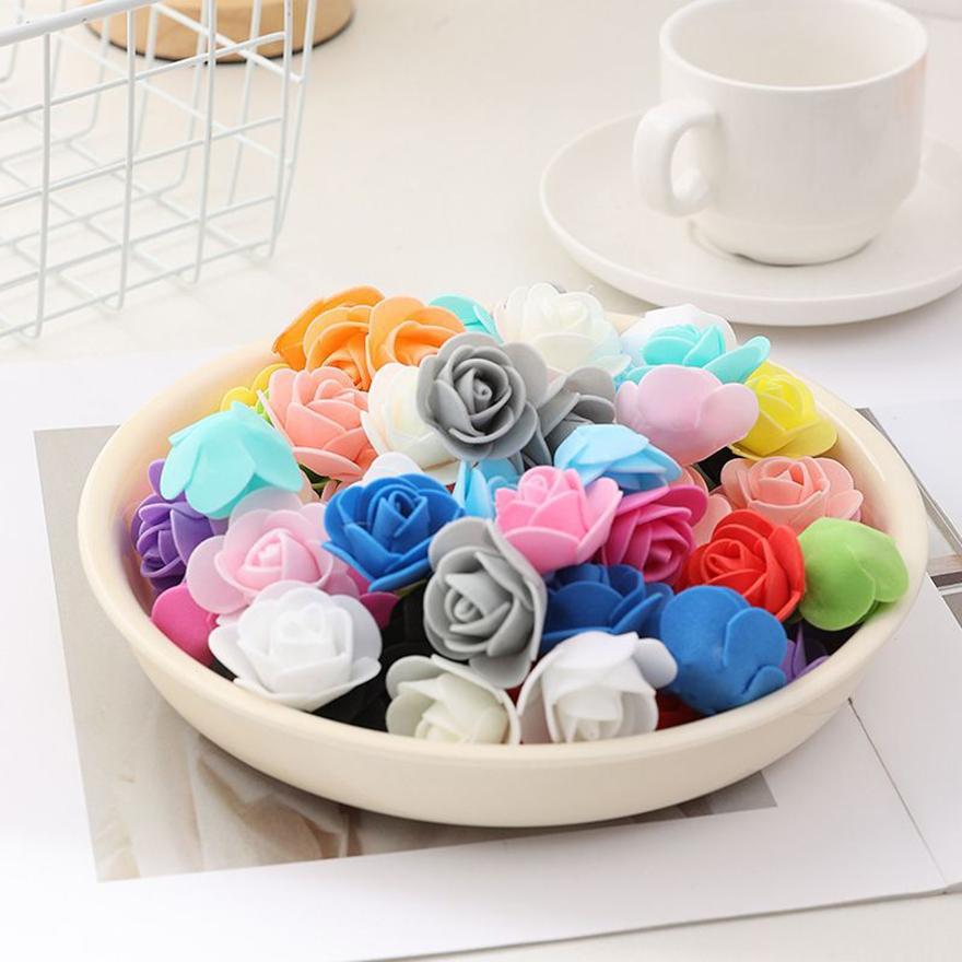 100PC PE Foam Artificial Flowers Home Vase Table Wedding Accessories DIY Gift Scrapbook Bubble Bear Holiday Party Garland Decor Cheap