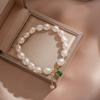 Special-Shaped Baroque Freshwater Pearl Emerald Square Pendant Bracelet Women'S Light Luxury Temperament Small Fresh Bracelet