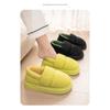 Feslishoet Men Winter Cotton Slippers Waterproof Anti Slip Thick Bottom Shoes Couple Home Use Plush Cotton Slippers Women