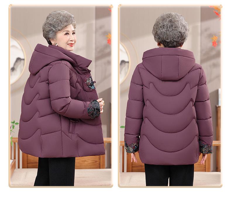 Retro-Style Warm Cotton Jacket for Middle-Aged & Elderly Mothers – 60s/70s Grandma Style, Plus Velvet for Extra Warmth