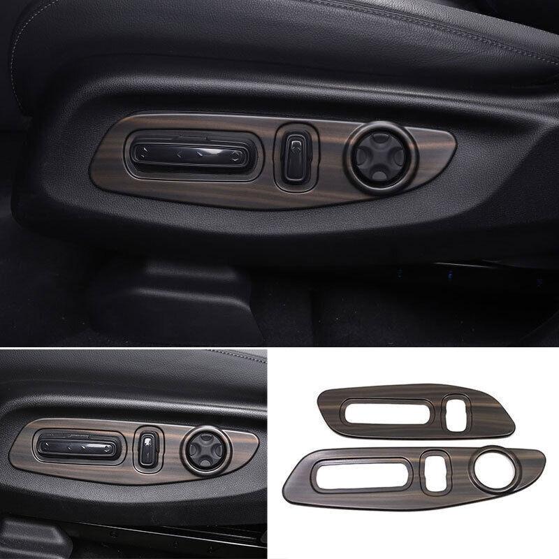 Wood Grain Seat Button Handle Panel Cover Trim 2pcs For Honda CRV CR-V -2024