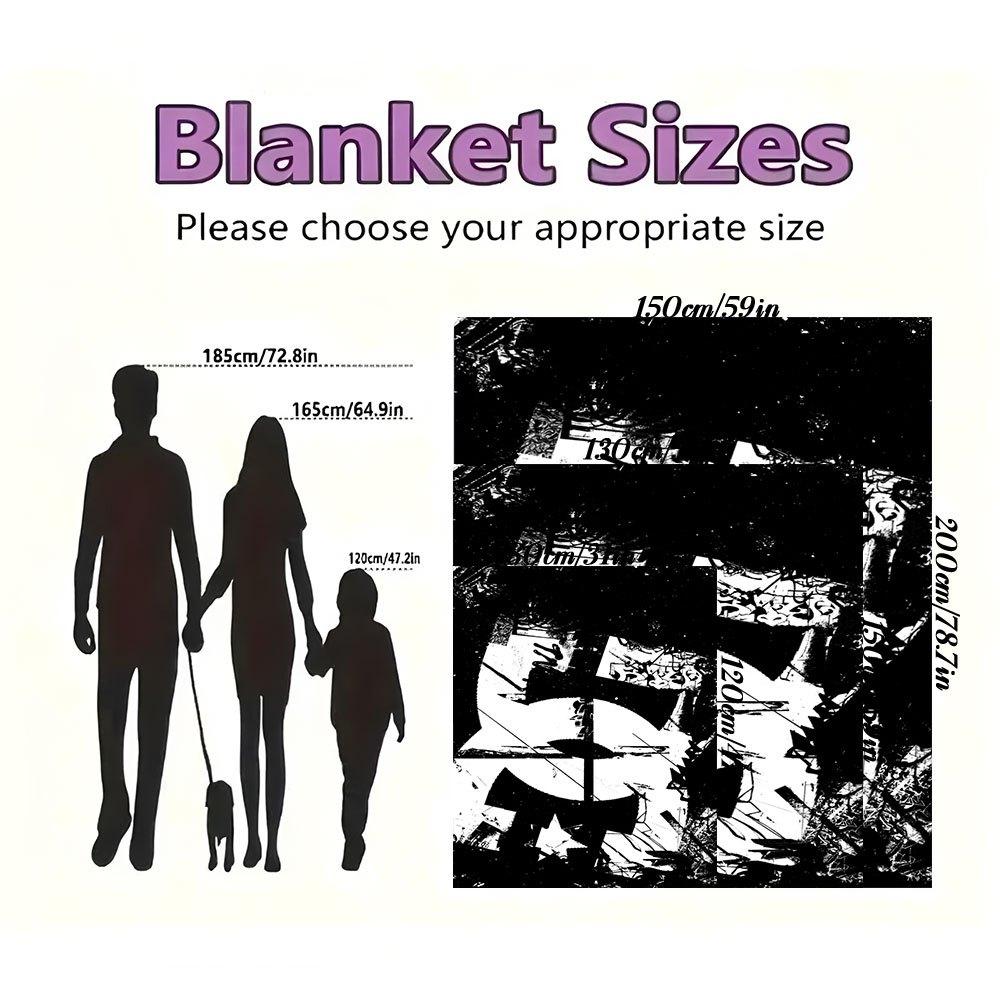 Abstract Graffiti Art Print Urban Street Style DecorBlanket Flannel Throw Blanket for Sofa, Bed, Travel, Camping, Office, Couch, Chair