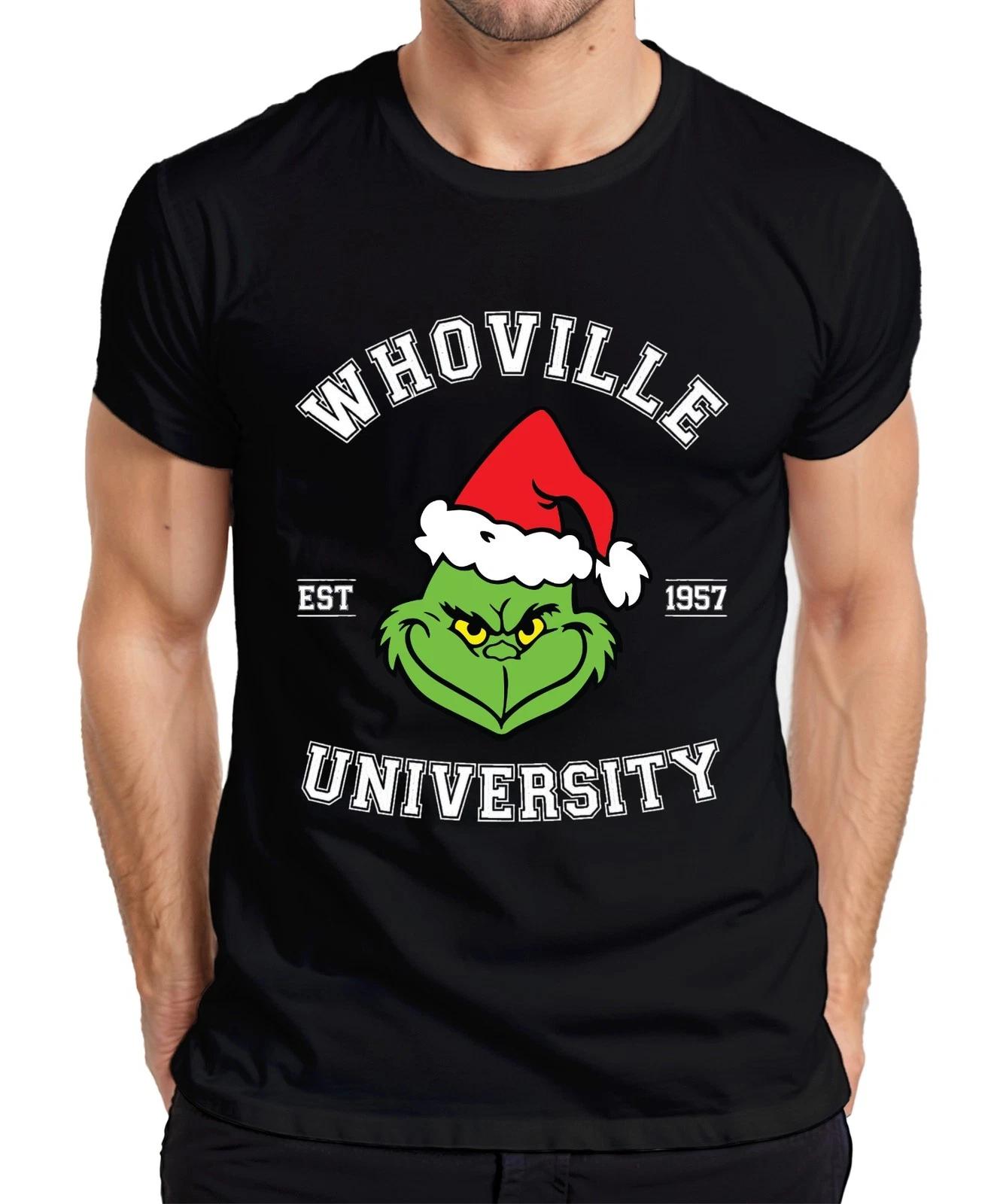 WHOVILLE UNIVERSITY Grinch Weihnachten Lustig Geschenk 1957 Retro Herren T-Shirt M