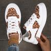 DJSUNNYMIX Women's Sneakers Leopard Print Casual Shoes Outdoor Vulcanized Shoes Running Shoe Platform Women Shoes