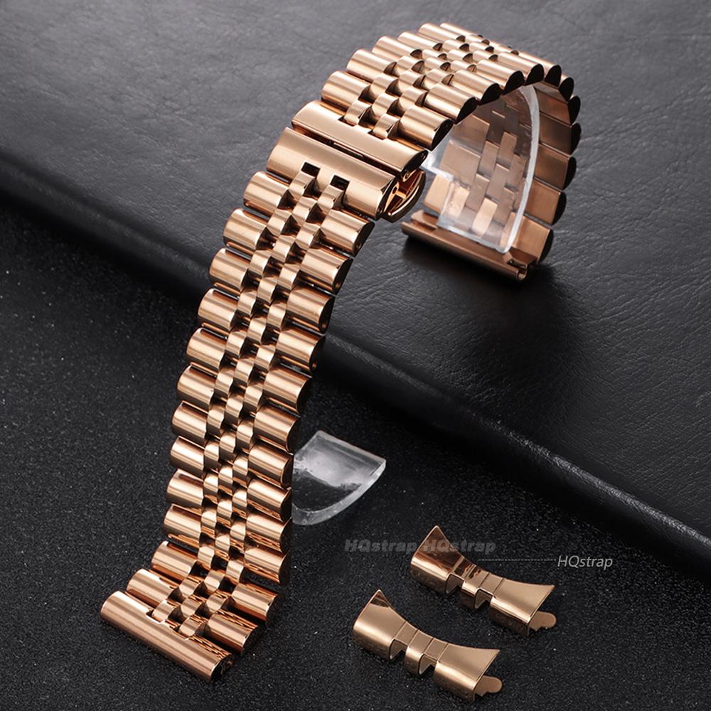 Solid Stainless Steel Watch Band for Rolex Flat Curved End Strap 12 13 14 16mm 17mm 18mm 19mm 20mm 21mm 22mm Men Women Bracelet