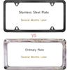 Indeed BUY License Plate Frames Black, 2 Pcs 4 Holes Car Licenses Plate Covers Stainless Steel Holders Frame For Plates With Screw Caps.