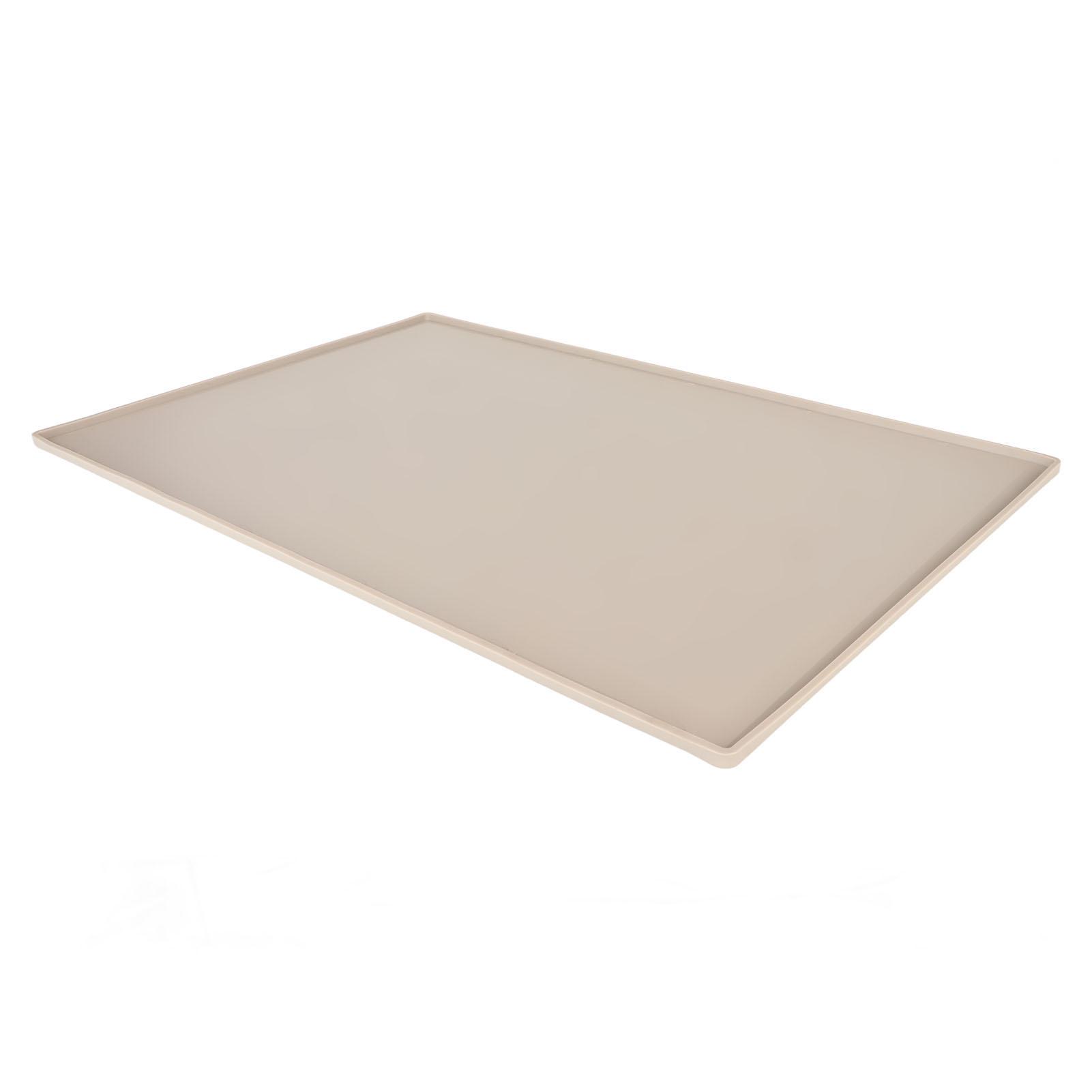 

Silicone Pet Feeding Mat for Food and Water Prevent Spilling Waterproof Pet Feeding Placemat for Dog Cat Beige бежевый
