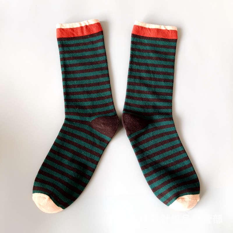 Șosete la modă cu pictură în ulei franceză: Șosete de vițel colorate, cu tub mediu-înalt, de nișă, la modă pentru femei