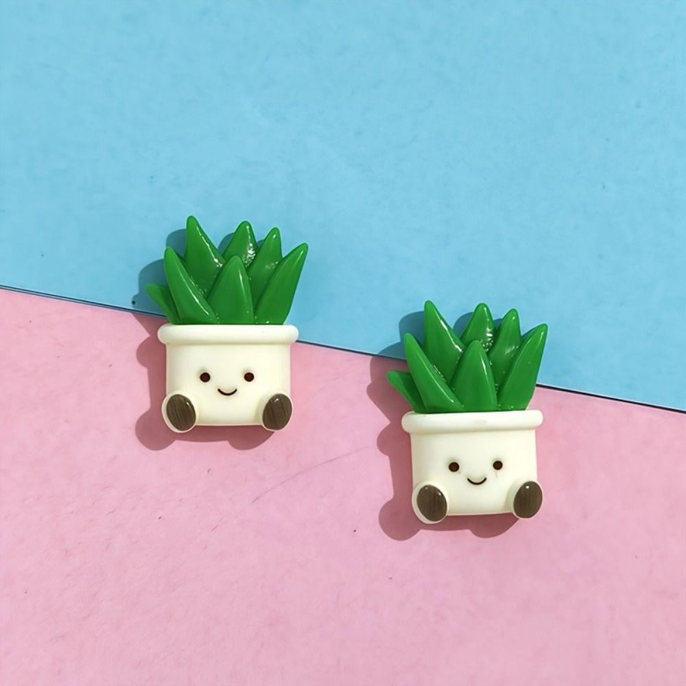 10pcs Cactus 3D Flower Refrigerator Stickers 3D Potted Plant Simulated Magnetic Stickers  Home Decor