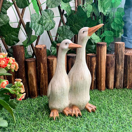Resin Garden Figurine Cute Mushroom Goose Bunny Statue for Outdoor Garden Backyard Yard Porch Patio Lawn Decor