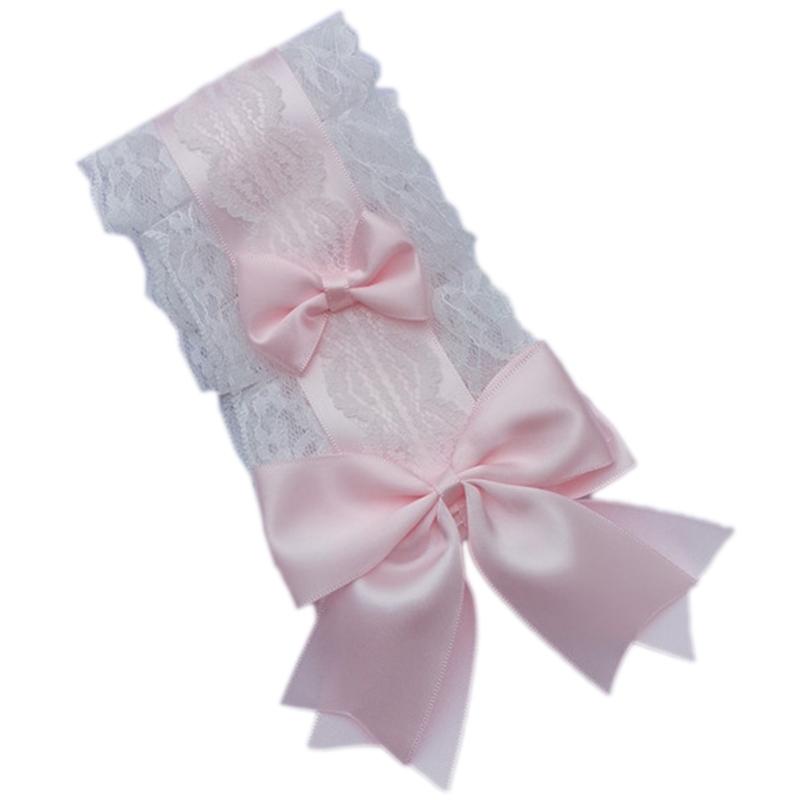 NEW Lolita Ruffled Headband Sweet Star Embroidery Lace Ribbon Bow Hairband with Hairpins Anime Maid Cosplay Headdress