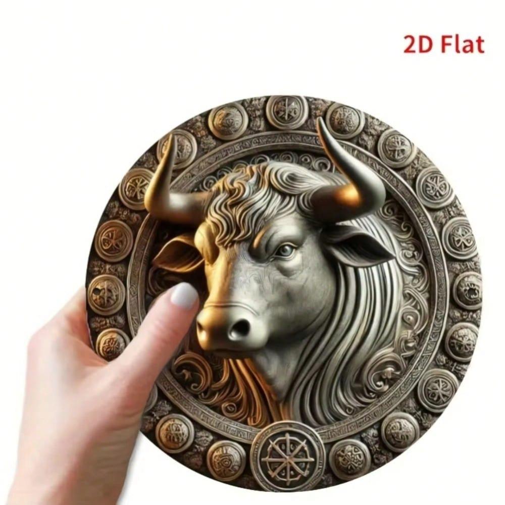 Metal Tin Sign Elephant Round Wall Art for Garage Cafe Home Decor
