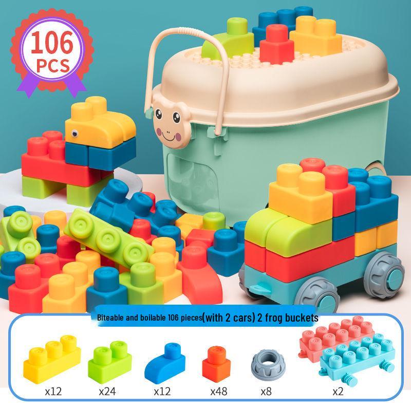 Large Soft Rubber Baby Building Blocks - Safe for 1-2 Year-Olds
