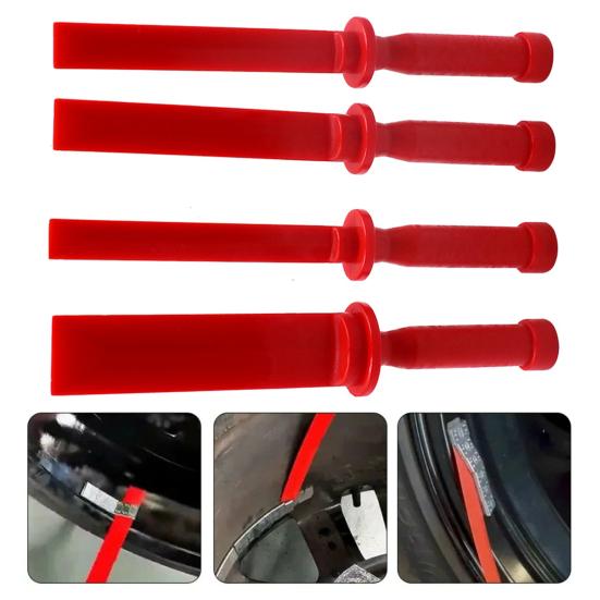 4Pcs Car Wheel Weight Tape Scraper Tool Kit Professional-Grade Blade for Adhesive Removal Tire Maintenance Ergonomic Design Automotive Remove Tools