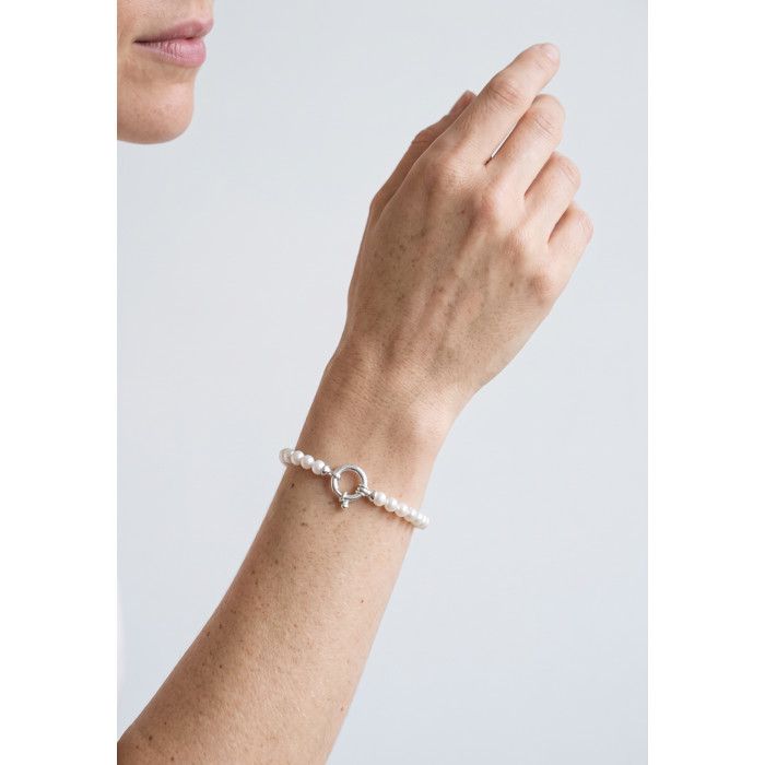 Bracelet - PEARLS & COLORS - Prestige - Perle d'eau douce semi-baroque 5-6 mm - Perle blanche - Argent 925