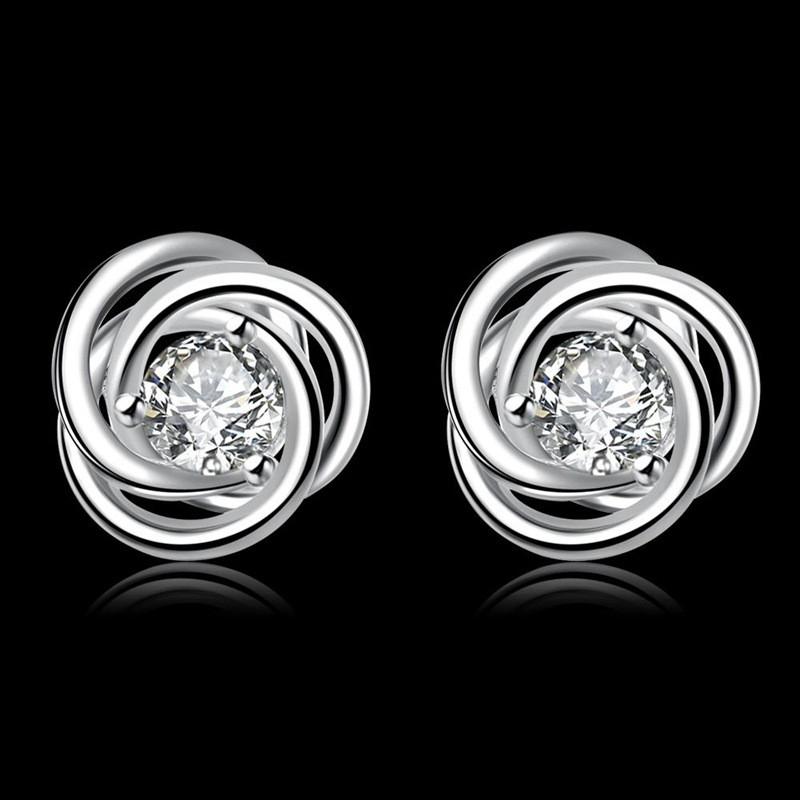 925 Sterling Silver Geometric AAA Zircon Earrings High Quality Charm Women Fashion Jewelry Wedding Party GiftGood product