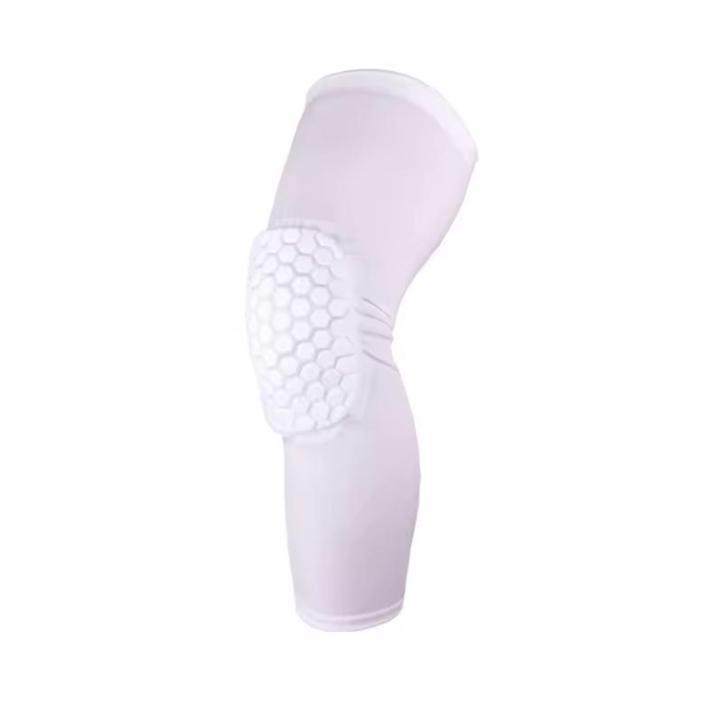 Professional Anti-slip Breathable Sports Knee Pad Football Basketball Knee Pad Honeycomb Leg Brace Support белый