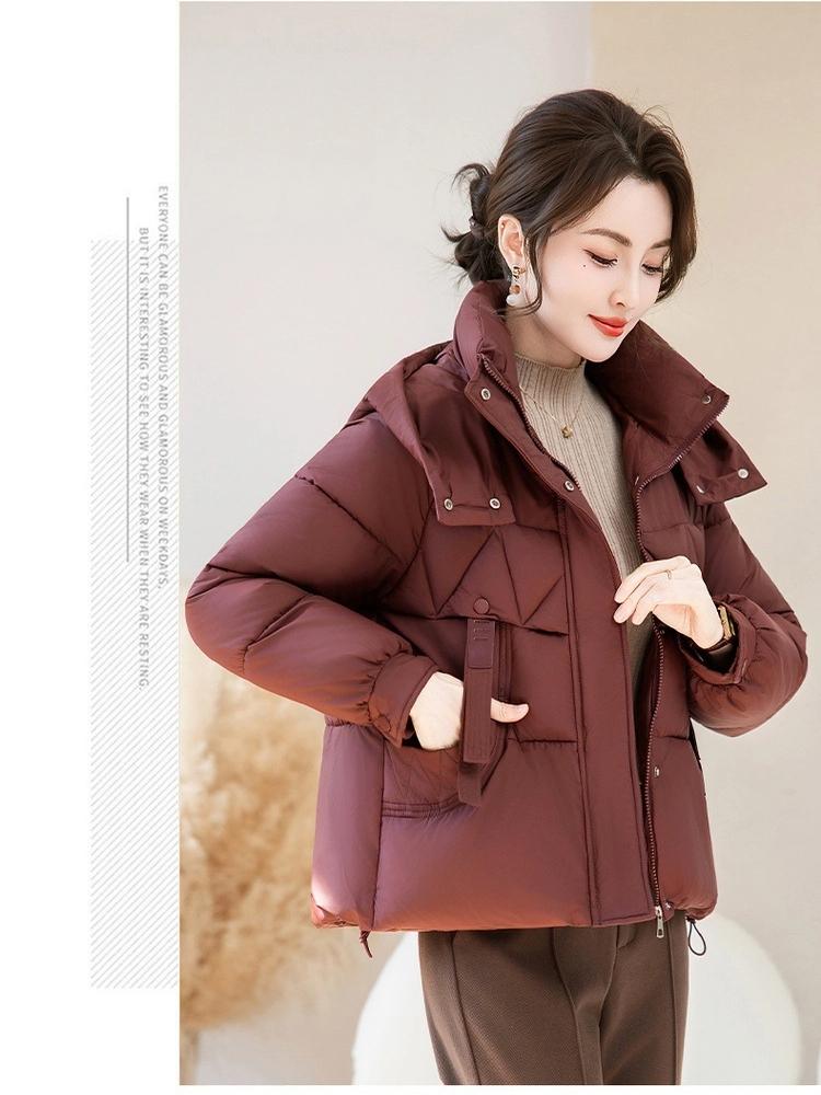 Women’s Short Hooded Windproof Thicken Warm Winter Jacket